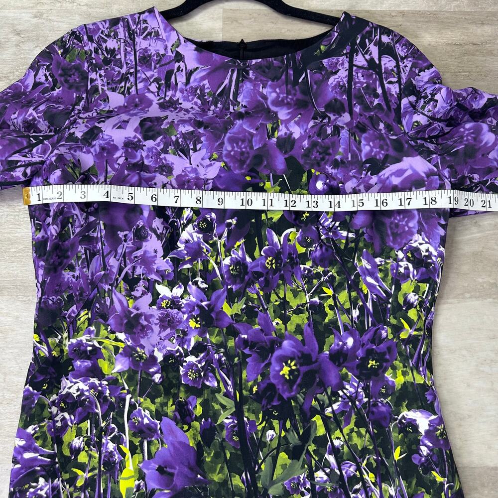 Escada purple poppy Floral Print Sheath Dress - Picture 12 of 16